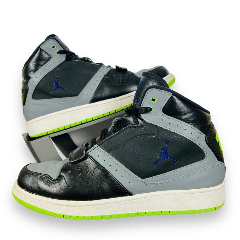 Air Jordan 1 Flight Black / Grey / Lime 630919-070 Rare Youth 6.5