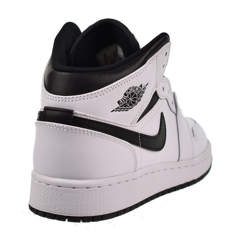 Air Jordan 1 Mid (GS) Big Kids' Shoes Black-White DQ8423-132
