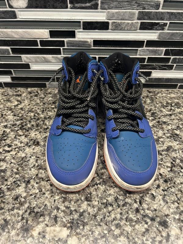 Air Jordan 1 Mid GS Size 4Y Racer Blue/Green Abyss-Black 554725-440