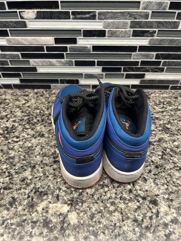 Air Jordan 1 Mid GS Size 4Y Racer Blue/Green Abyss-Black 554725-440