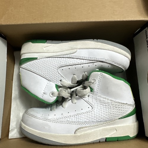 Air Jordan 2 Retro Lucky Green TD Shoe Size 4c Green DQ8563-103 Preowned