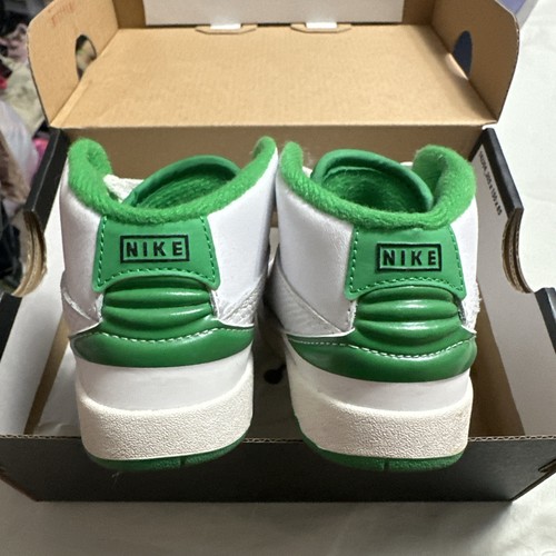Air Jordan 2 Retro Lucky Green TD Shoe Size 4c Green DQ8563-103 Preowned