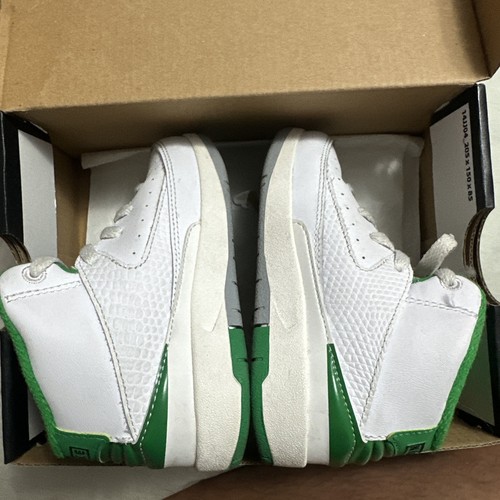 Air Jordan 2 Retro Lucky Green TD Shoe Size 4c Green DQ8563-103 Preowned