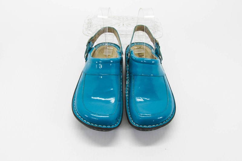 Alegria Youth Shoes Louise Seville Size 4M Teal Blue Slingback Clog Pre Owned Vq
