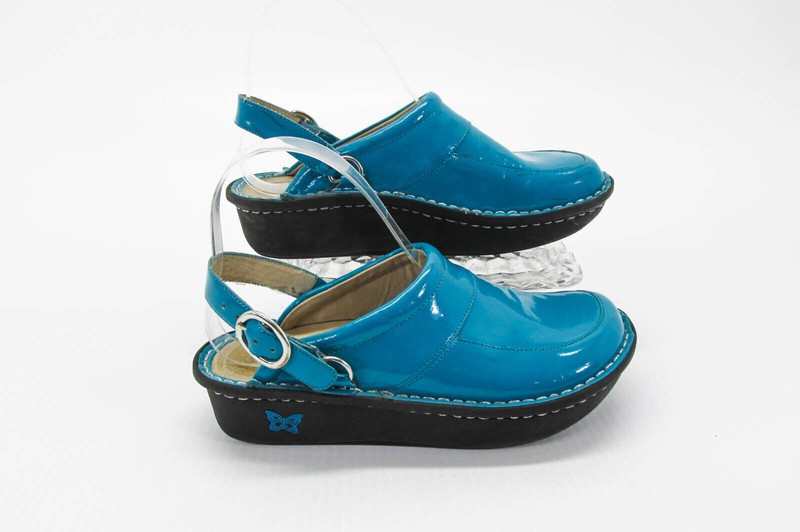 Alegria Youth Shoes Louise Seville Size 4M Teal Blue Slingback Clog Pre Owned vq