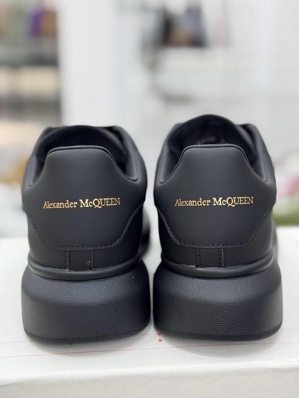 Alexander McQueen Men's Black Flat Shoes Comfort Shoes Free Shipping