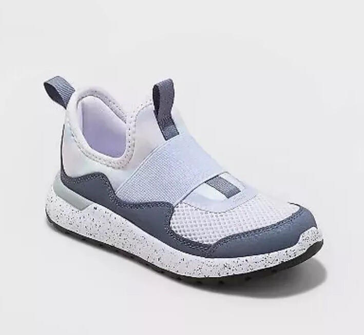 All in Motion Girl’s Sneaker Sz 13 Purple Gray Fern Slip-On Performance Shoe New