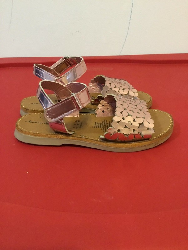 American Eagle Kids Girls Floral Sandals Open Toe Pink Size 7.5
