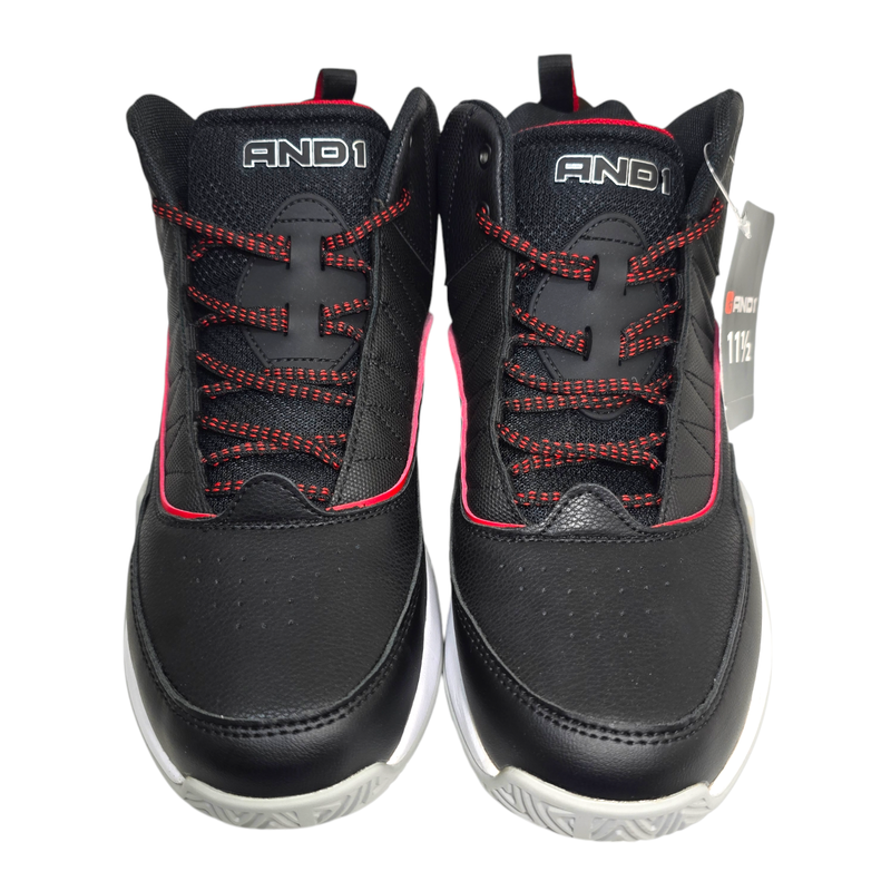 AND1 Athletic Basketball Shoes Streetball High Top Sneakers Men's Lace-up Black