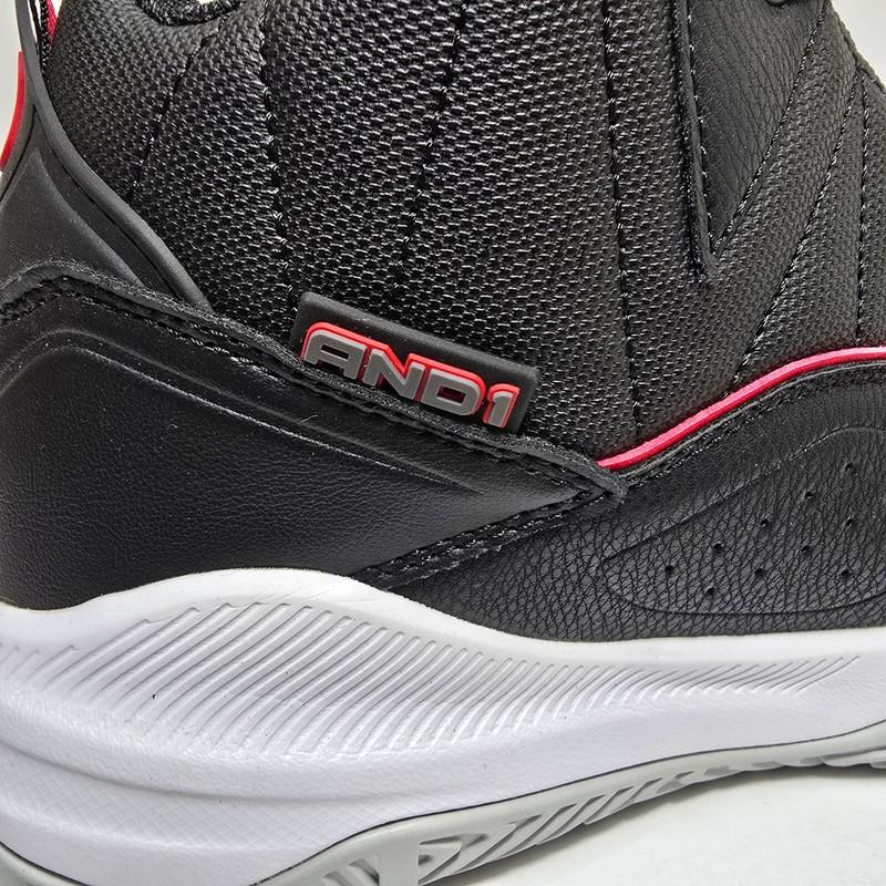 AND1 Athletic Basketball Shoes Streetball High Top Sneakers Men's Lace-up Black