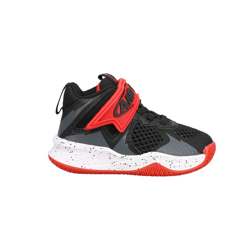 AND1 Ballistic Slip On Basketball Toddler Boys Black Red Sneakers Athletic Sho