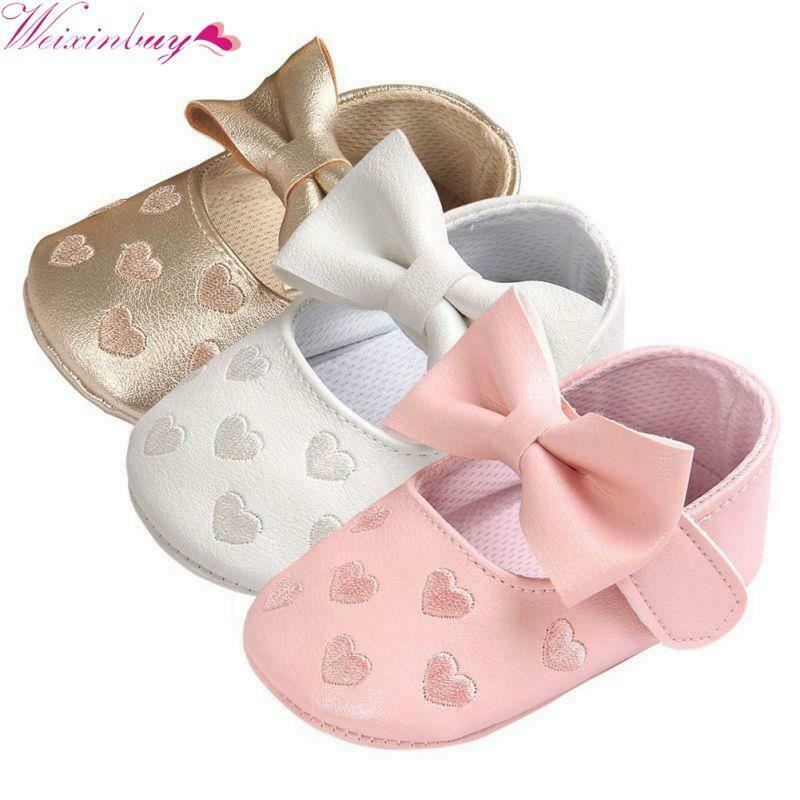Anti-slip Soft Sole First Walkers Infant Baby Girls Toddler Shoes 0-18 month