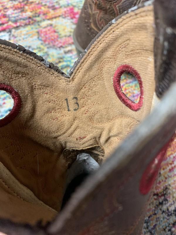Ariat Crossroads Cowgirl Boots Leather Square Toe Girls 13