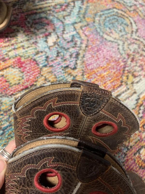 Ariat Crossroads Cowgirl Boots Leather Square Toe Girls 13