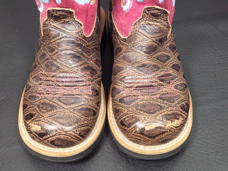 Ariat Girl's Sz 11 Leather Tombstone Sugar Skull Western Boots Fiesta Embroidery