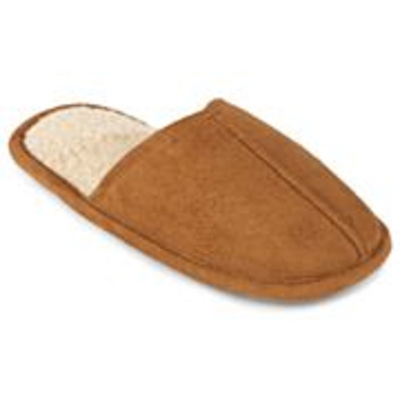 Arizona Slip On Slippers with Hard Sole Faux Fur Lined Brown S 11/12 House Shoes