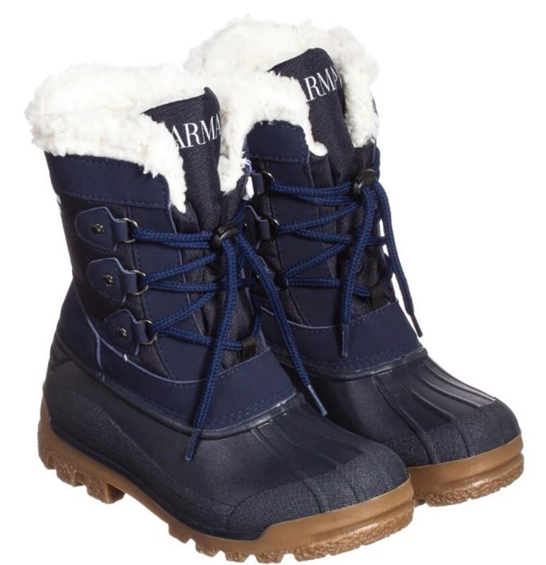 Armani Junior UNISEX Navy Blue Insulated Snow Boots SIZE 31 / 32 US SIZE 1-1.5