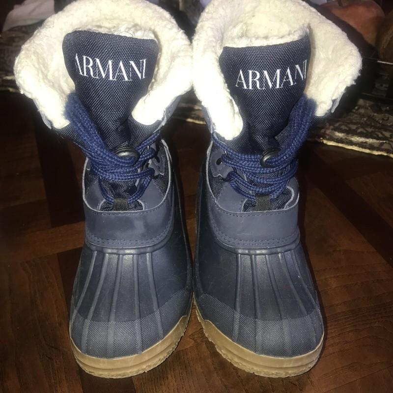 Armani Junior UNISEX Navy Blue Insulated Snow Boots SIZE 31 / 32 US SIZE 1-1.5