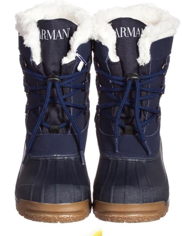 Armani Junior UNISEX Navy Blue Insulated Snow Boots SIZE 31 / 32 US SIZE 1-1.5