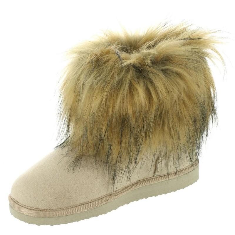 Array Womens Telluride Ivory Faux Fur Ankle Boots Shoes 9 Medium (B M) BHFO 8367