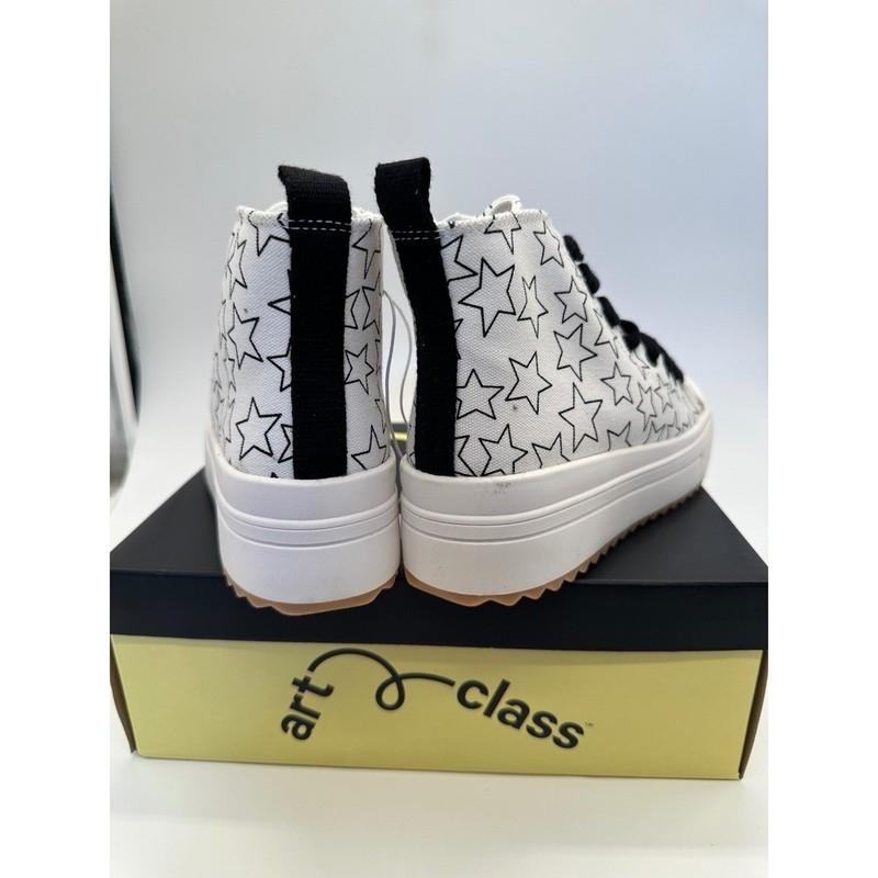 Art Class Blakely Sneakers Size 4 White Stars High Top Platform Kids