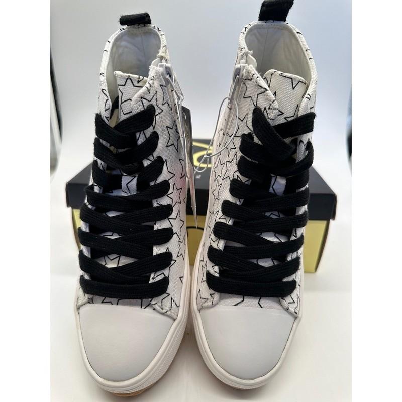 Art Class Blakely Sneakers Size 4 White Stars High Top Platform Kids