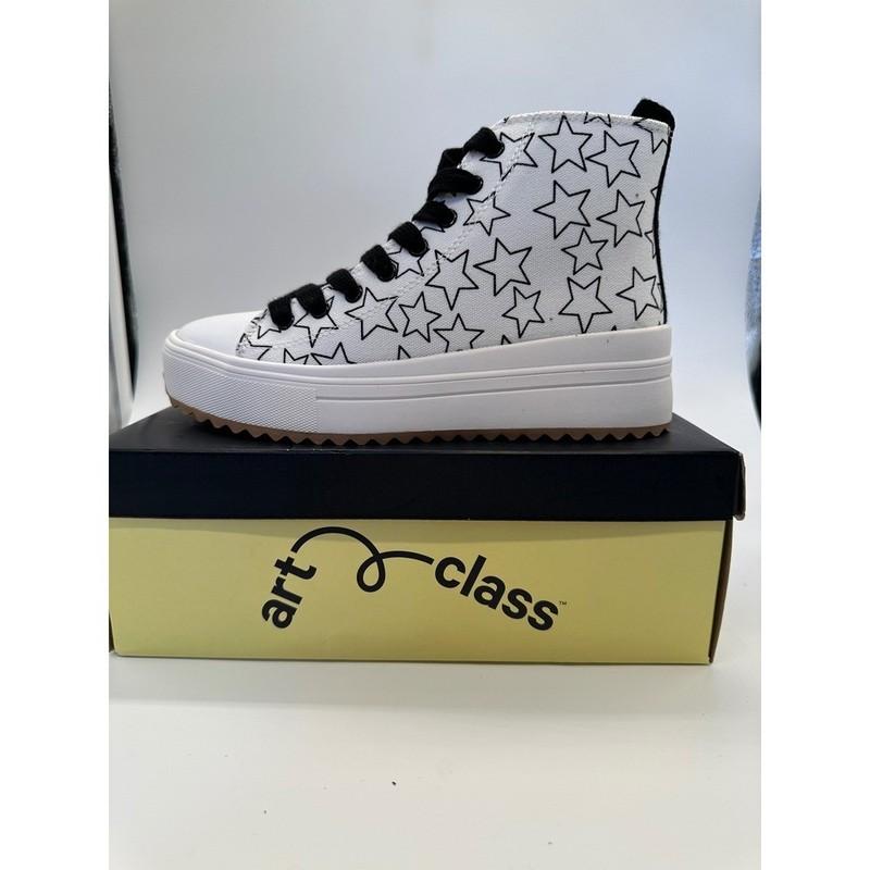 Art Class Blakely Sneakers Size 4 White Stars High Top Platform Kids