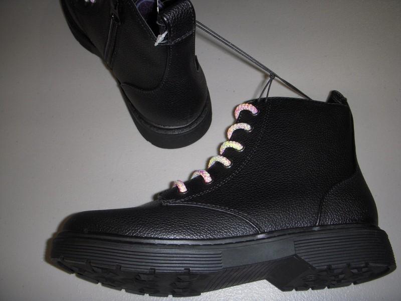 Art Class Zoe Zipper Lace-Up Combat Boots Youth Girl's - Black