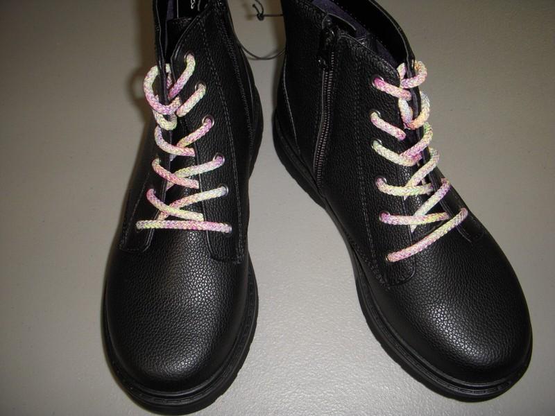 Art Class Zoe Zipper Lace-Up Combat Boots Youth Girl's - Black