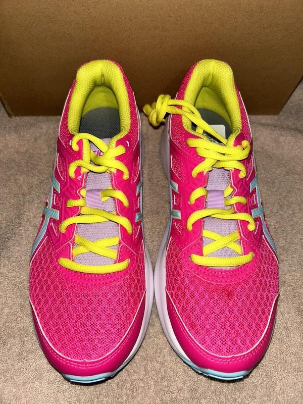 ASICS GIRLS JOLT 3 GRADE SCHOOL SHOES ORCHID/SOUR YUZO SIZE 4.5 NWOB