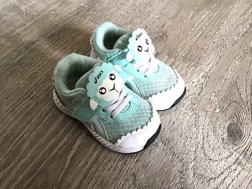 Asics Toddler Size 4 K Lamb Shoes Girls Teal And White Sneakers 1014A240 K4