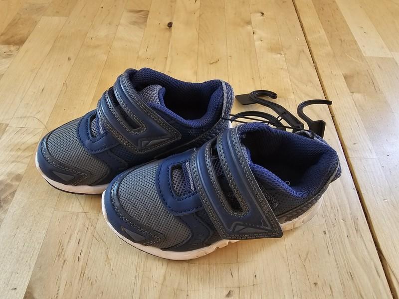 Athletic Works Boys Two-Strap Athletic Sneakers-Navy-Size 8