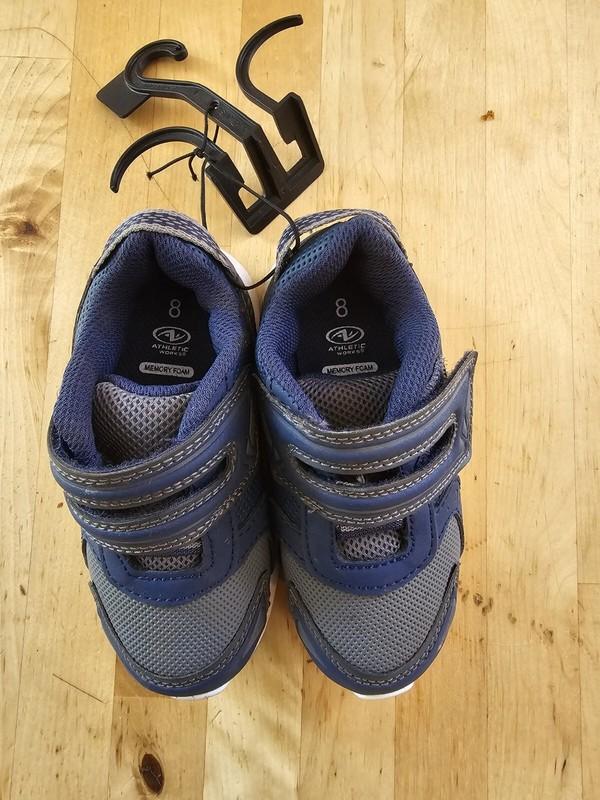 Athletic Works Boys Two-Strap Athletic Sneakers-Navy-Size 8