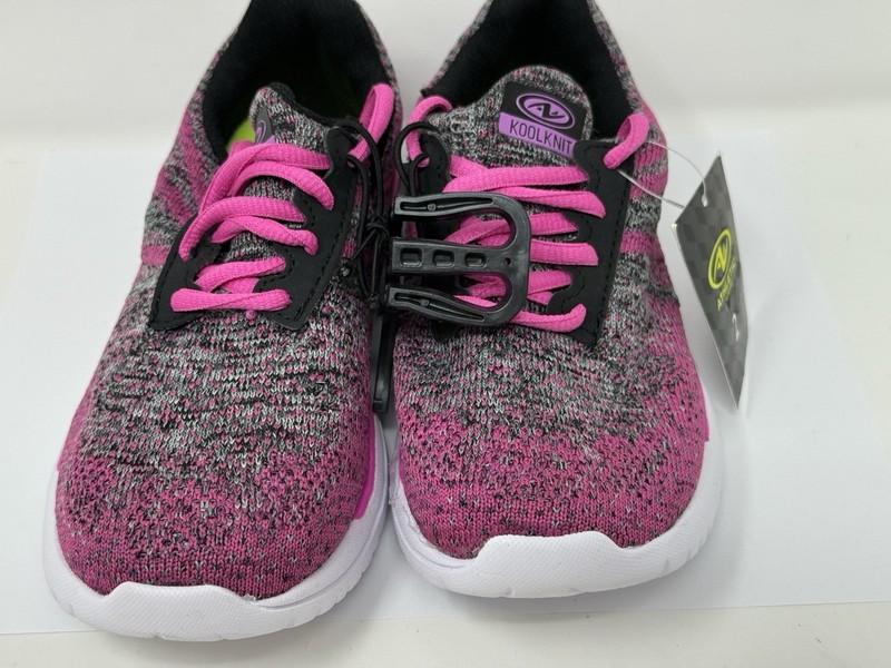 Athletic Works Girl's Youth Lightweight Knit Athletic Shoe Pink/Gray - SIZE 2