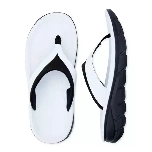 ATHLETIC WORKS LADIES WOMENS WHITE FLIP FLOPS SANDALS SHOES SIZE 11 HIGHTAIL NEW