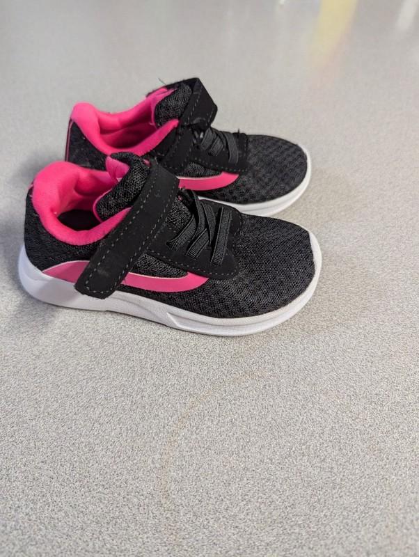 Athletic Works toddler Girls Black Mesh Round Toe Sneakers Athletic Shoes Size 7