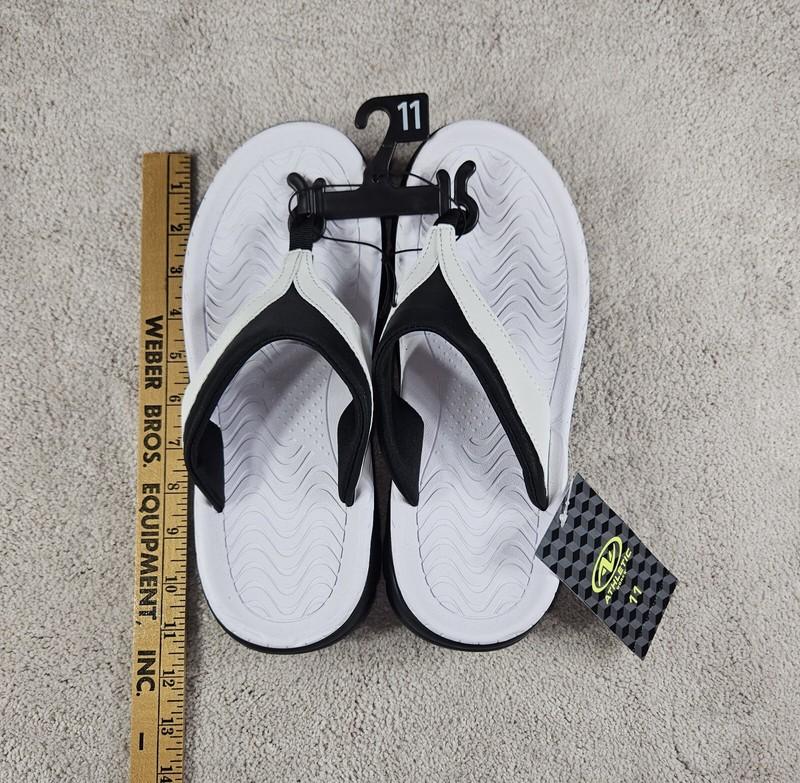 Athletic Works Womens Size 11 Hightail Thong Flip Flops White New With Tags