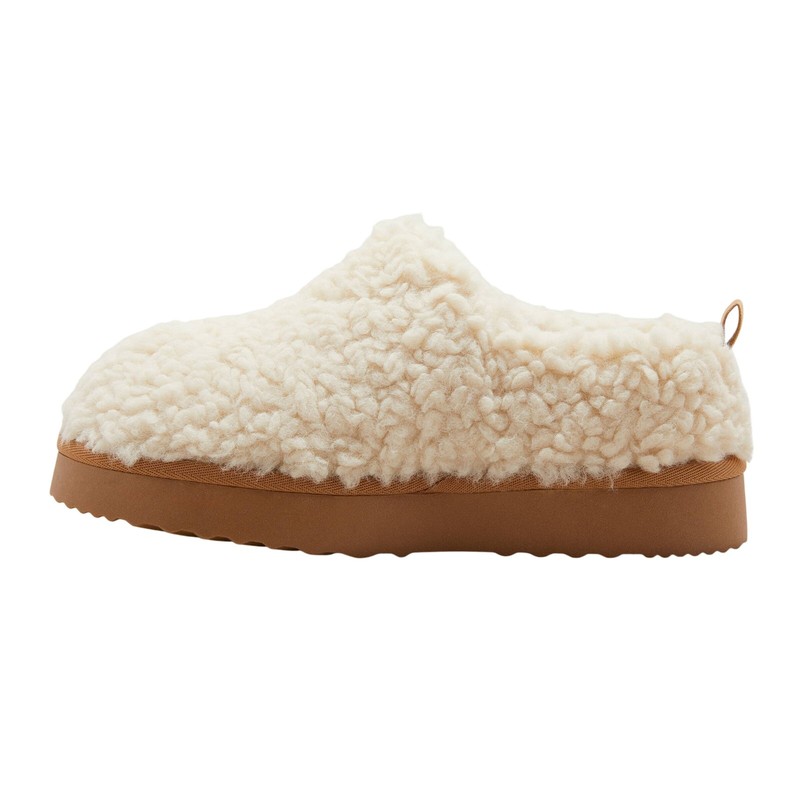 Auden Womens Mia Faux Shearling Clog Slippers 91309176 Beige Brown 7M