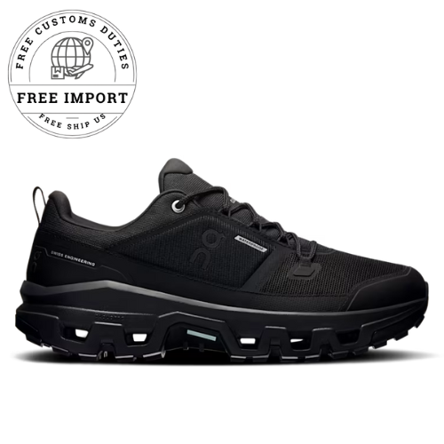 (Authentic) On Men's Cloudrock Low Waterproof Shoes Sneakers Black New With Box