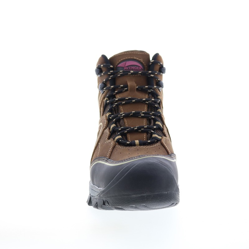 Avenger Crosscut Steel Toe Waterproof A7751 Womens Brown Leather Work Boots 9.5