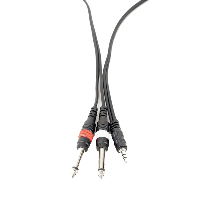 AxcessAbles 1/8 3.5mm Male TRS Stereo To Dual 1/4 6.35mm Mono Audio Y Cable 10FT