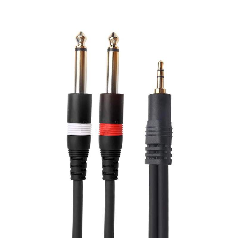AxcessAbles 1/8 3.5mm Male TRS Stereo to Dual 1/4 6.35mm Mono Audio Y Cable 10FT