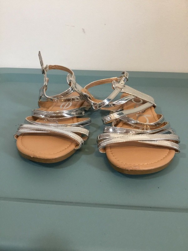 Babe Girls Sandals Ankle Strap Silver Size 2