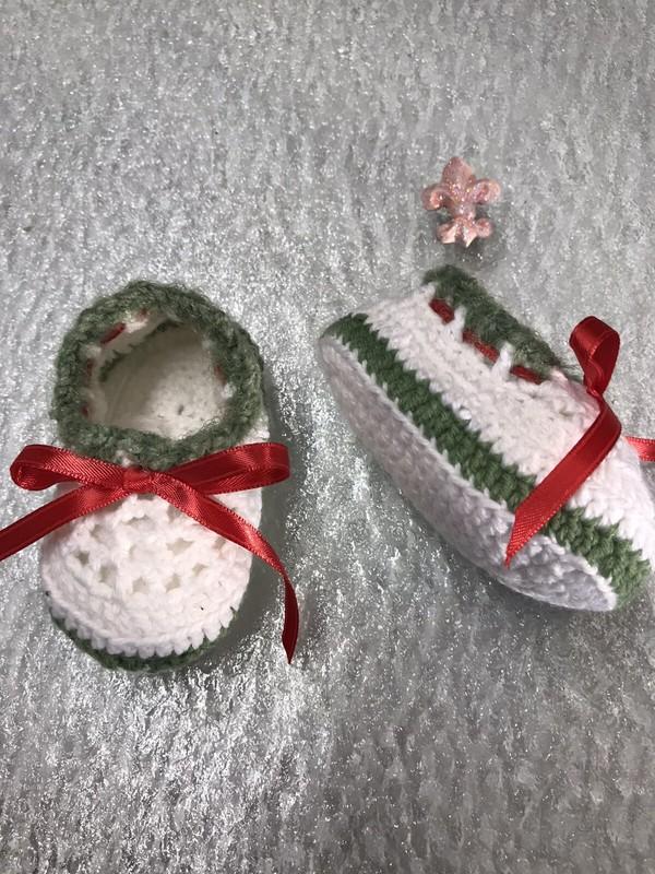 Baby Booties Crochet Newborn Socks Gift Booties 0-6 Month Color White Green Red