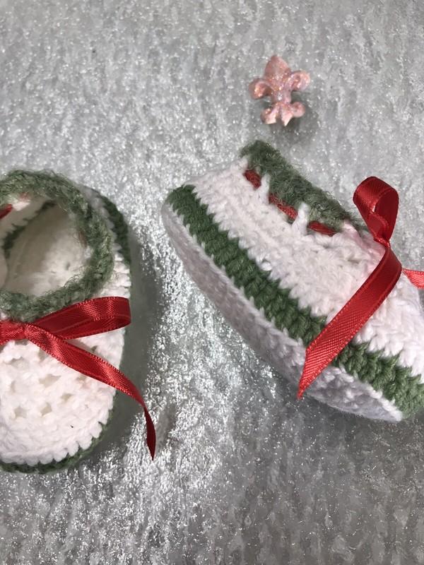 Baby Booties Crochet Newborn Socks Gift Booties 0-6 Month Color White Green Red