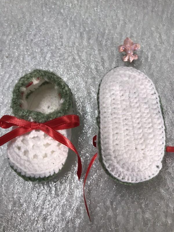 Baby Booties Crochet Newborn Socks Gift Booties 0-6 Month Color White Green Red