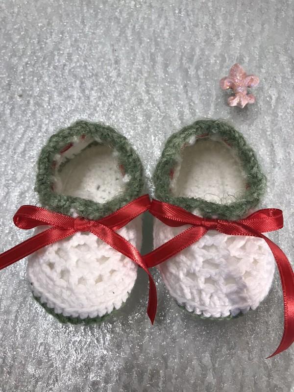Baby Booties Crochet Newborn Socks Gift Booties 0-6 Month Color White Green Red