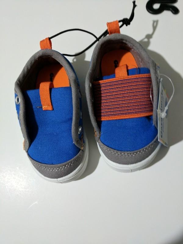Baby Boy Size 3 Garanimals Sneaker Casual Shoes Blue Orange NEW