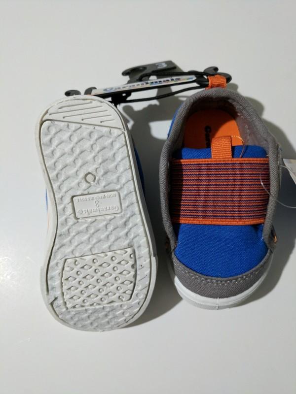 Baby Boy Size 3 Garanimals Sneaker Casual Shoes Blue Orange NEW