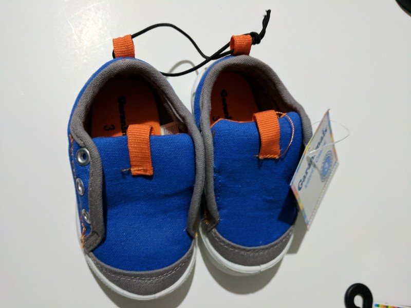Baby Boy size 3 Garanimals sneaker casual shoes blue orange NEW